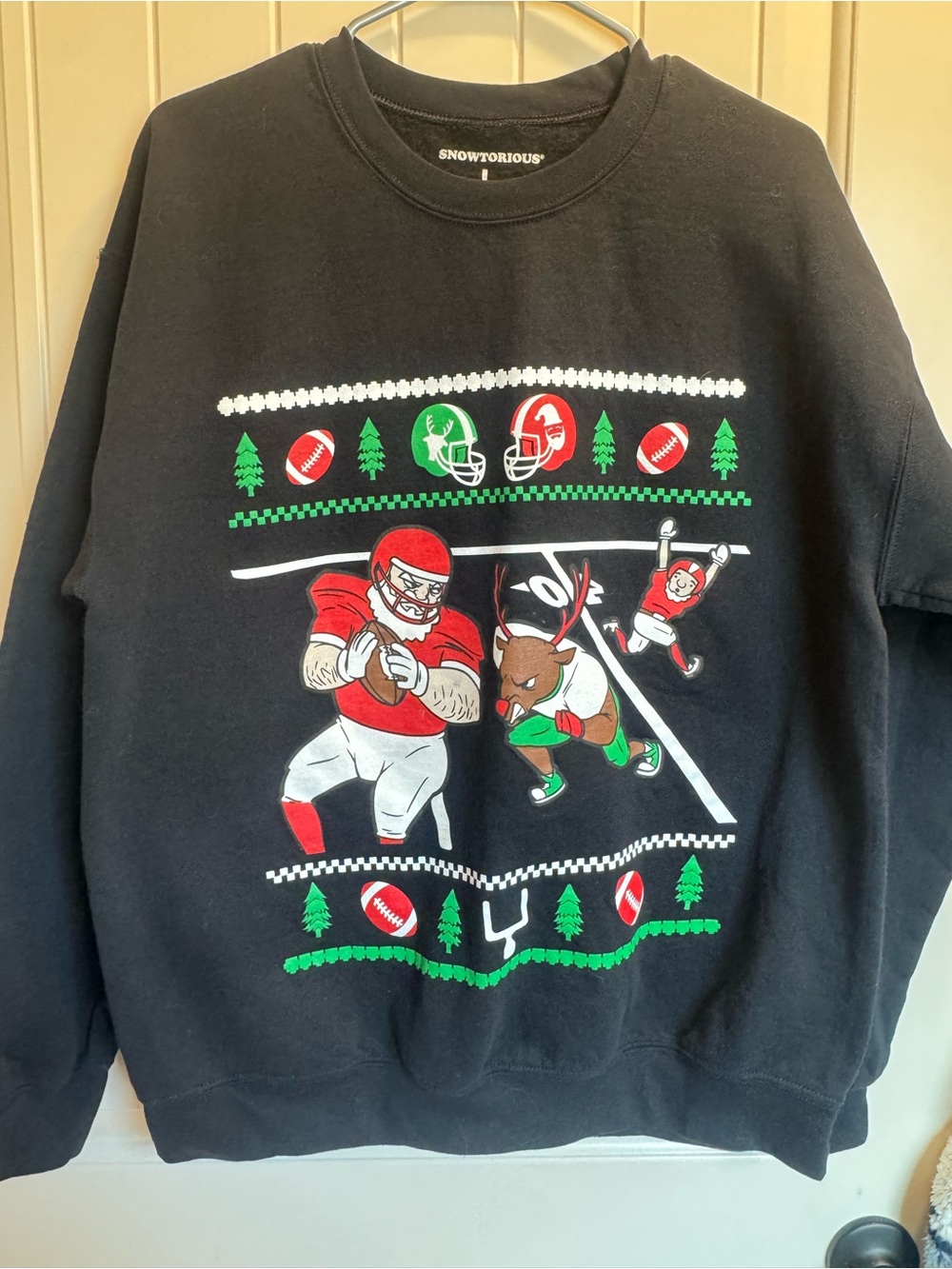 Christmas Football Graphic Sweatshirt - Red & Green